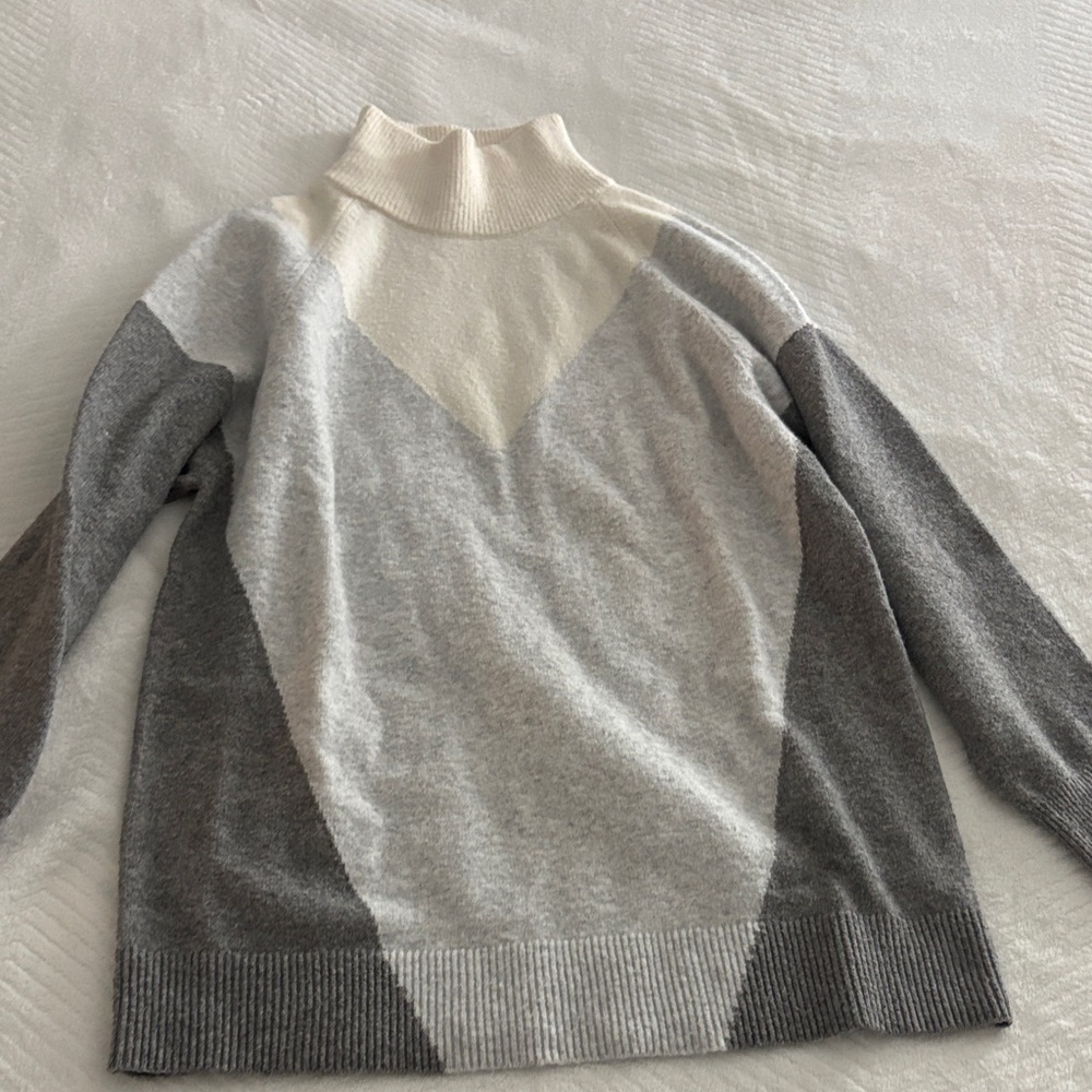 Express Gray and Cream Turtleneck Sweater